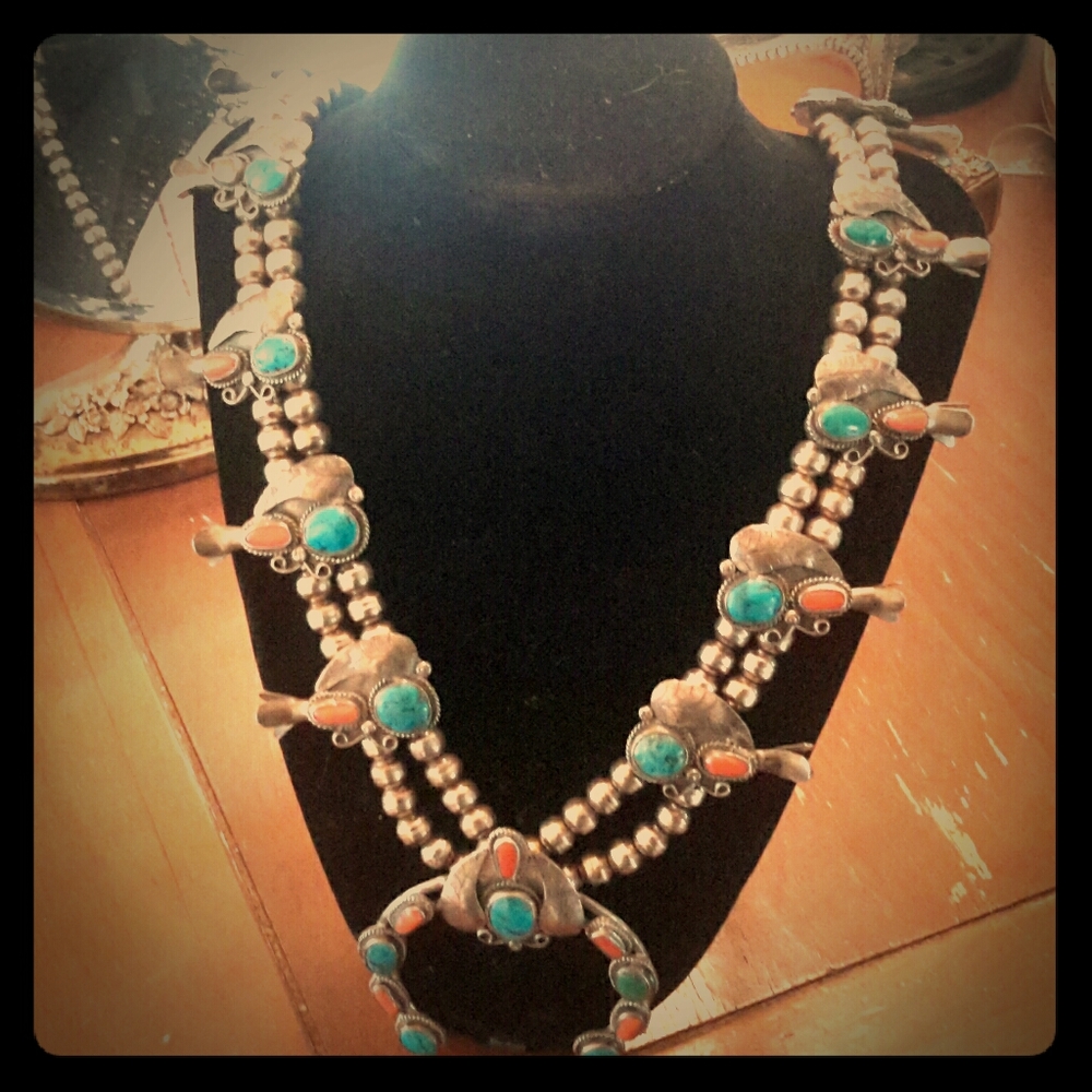 Vintage squash  blossom  necklace